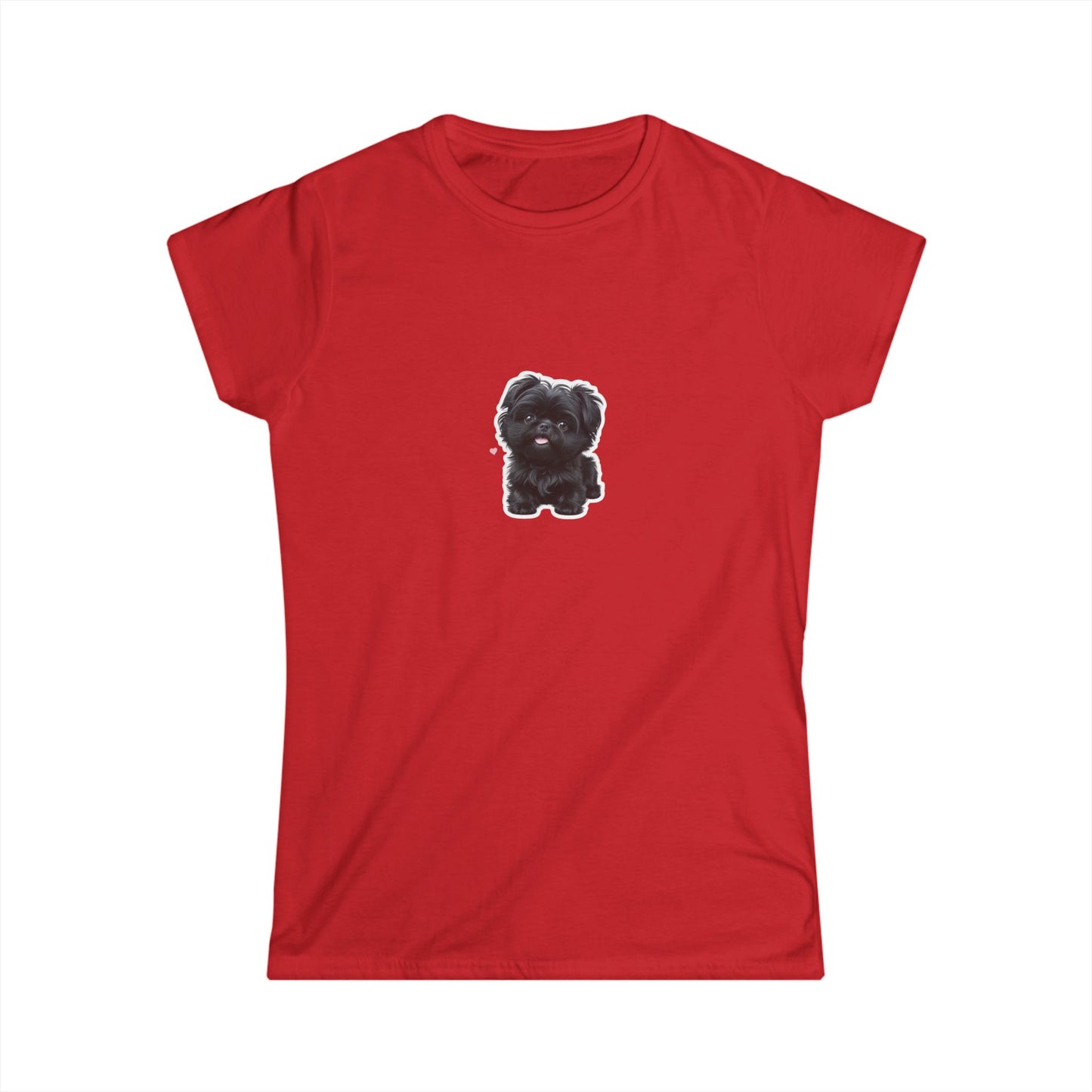 Cute Dog Graphic Women's Softstyle Tee, Pet Lover Gift, Casual Wear, Dog Mom Shirt, Animal Lover Top, Birthday Gift, Everyday Comfort