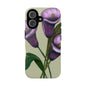 Floral Phone Case - Tough Cases, Purple Flower Design, Cell Phone Accessories, Gift for Her, Nature Lover Essentials
