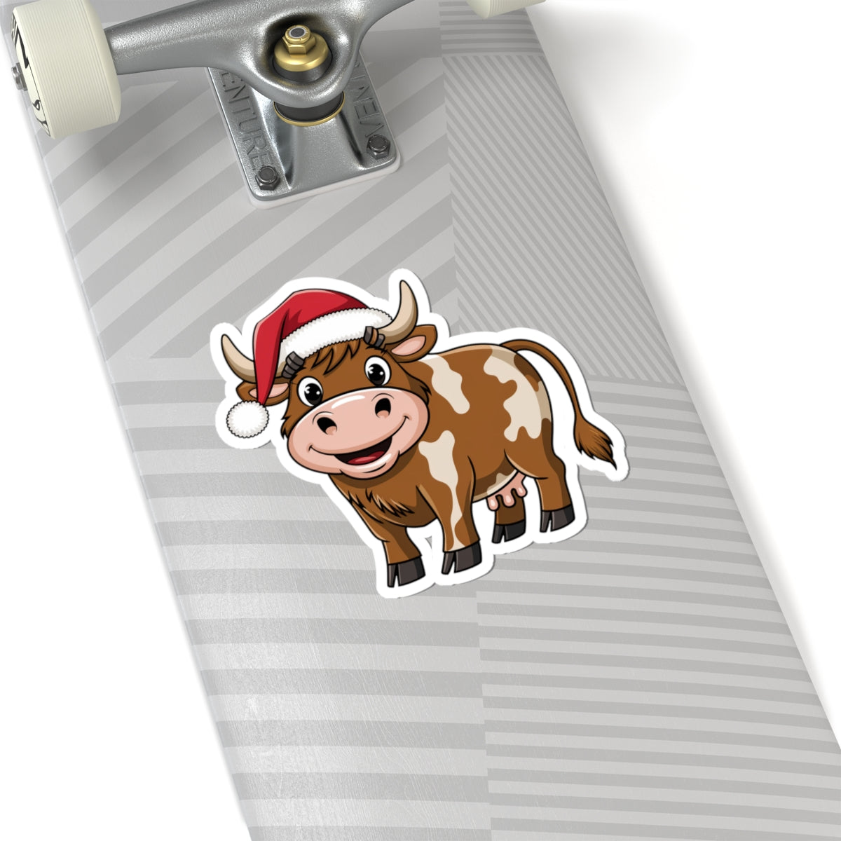 Cute Christmas Cow Stickers, Holiday Decor, Laptop Decal, Gift for Farmers, Fun Stickers for Kids