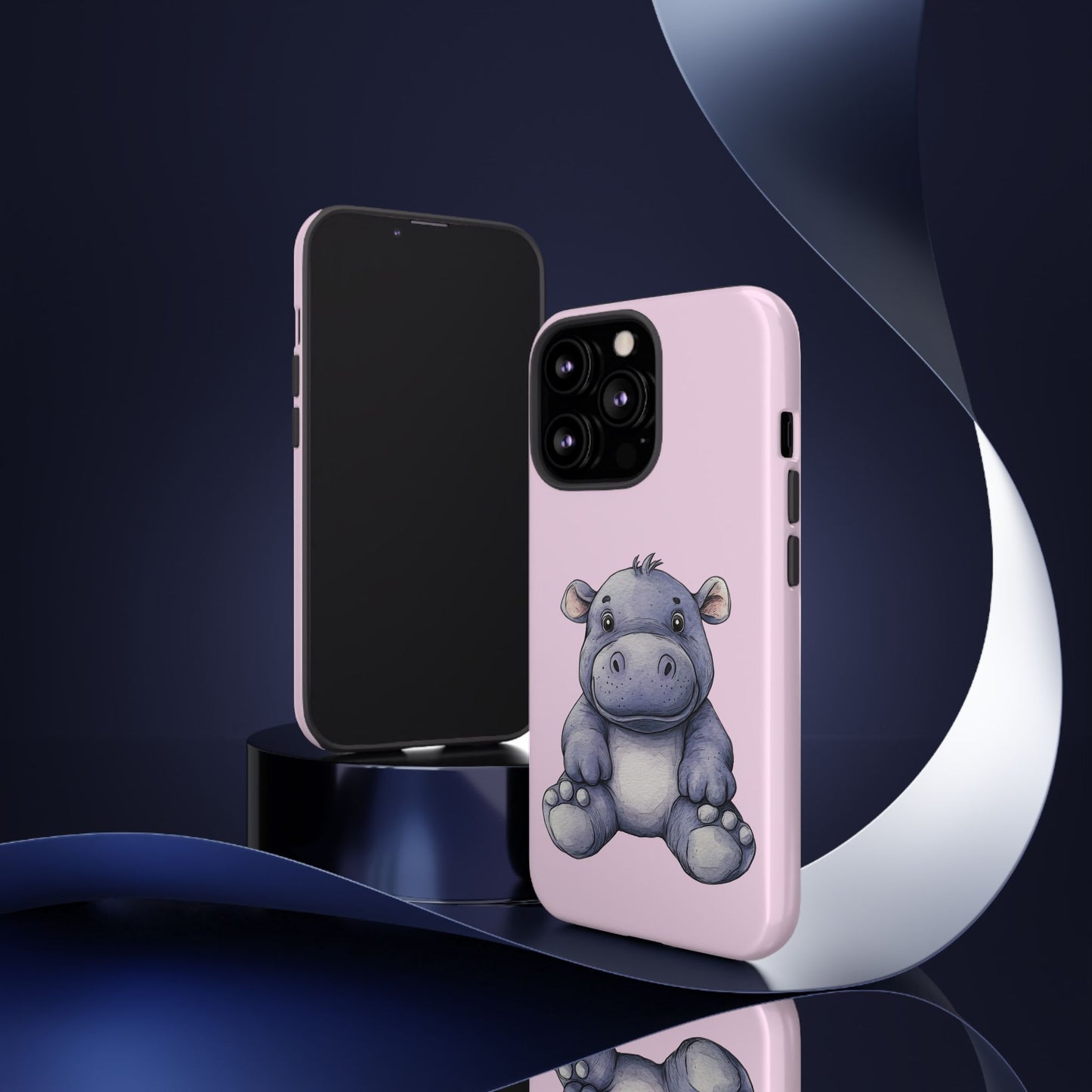Cute Hippo Phone Case - Tough Cases, Animal Phone Cover, Kawaii Accessories, Gifts for Kids, Unique Tech Gear