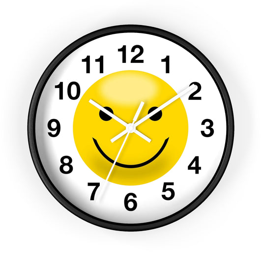 Cheerful Smiley Wall Clock, Positive Vibe Home Decor, Gift for Kids Rooms, Office Decor, Fun Timekeeper