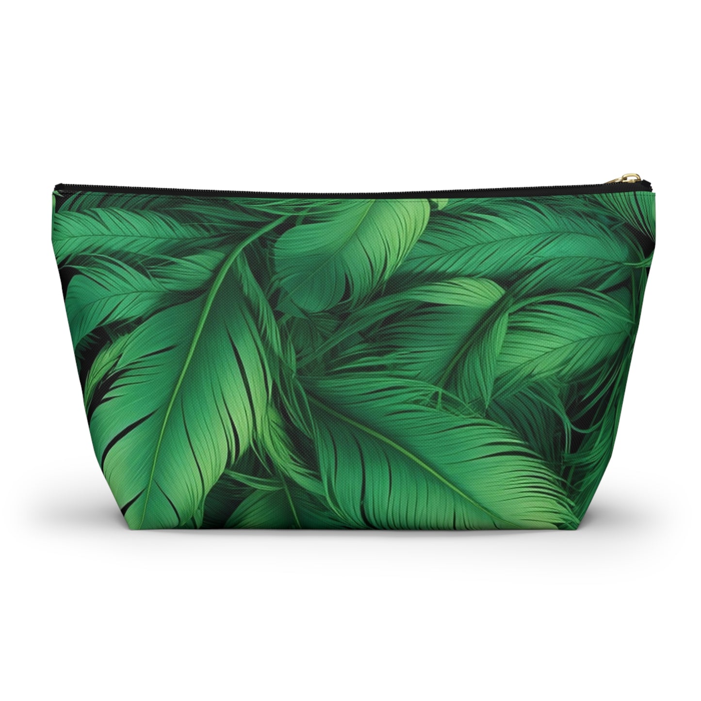Tropical Leaf Accessory Pouch, Eco-Friendly Makeup Bag, Travel Organizer, Green Floral Pouch, Cute Gift for Nature Lovers