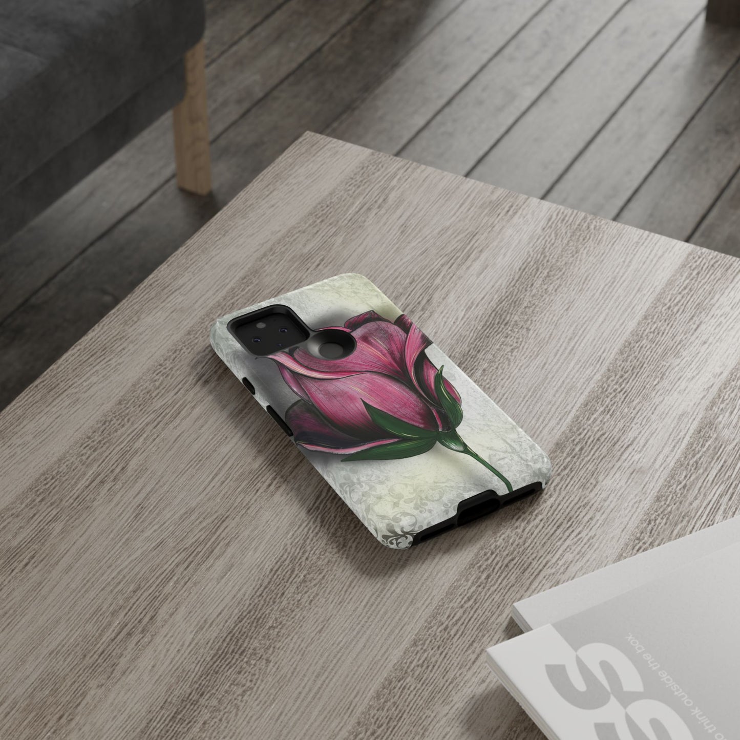 Rose Phone Case – Tough Cases, Floral Phone Cover, Gift for Her, Minimalist Design, Nature Lover's Accessory, Birthday Gift Idea