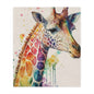 Watercolor Giraffe Minky Blanket — Soft Colorful Animal Throw for Kids & Nursery