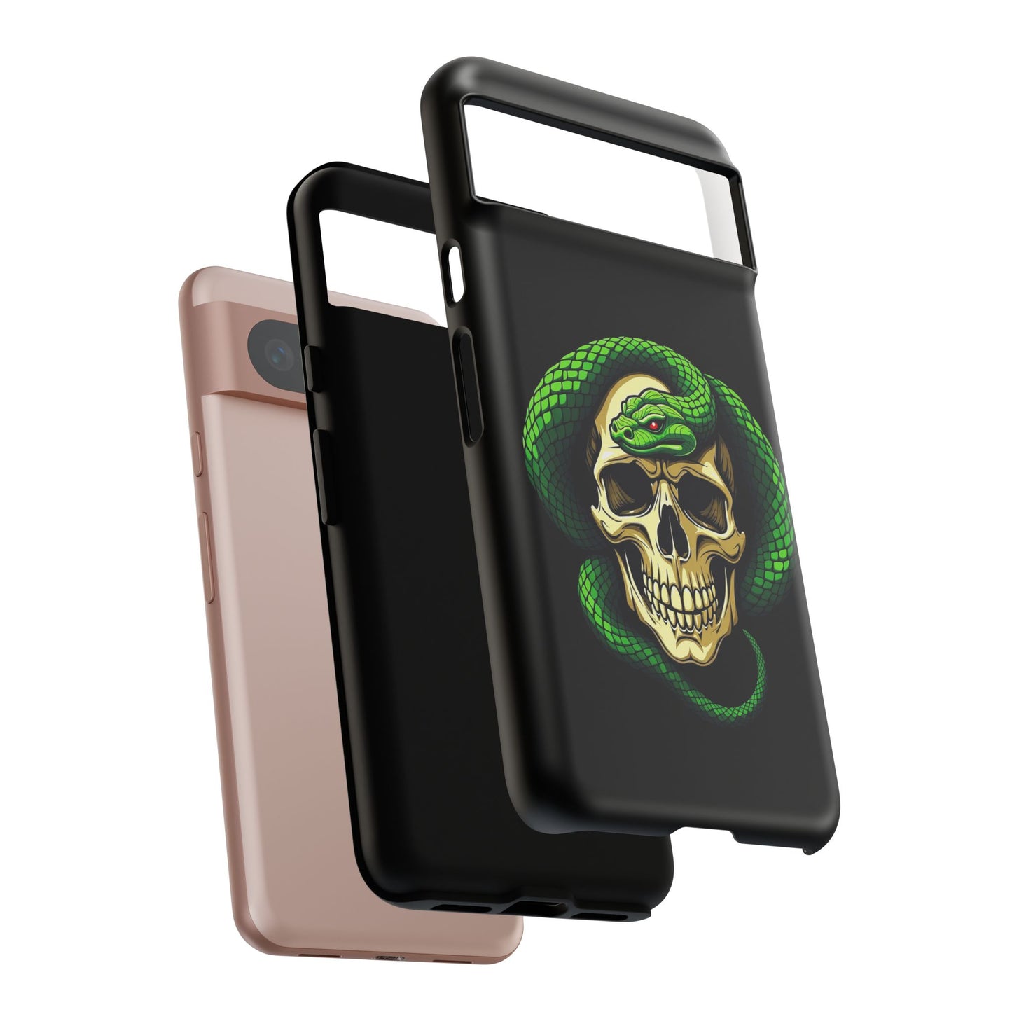 Skull & Snake Phone Case | Tough Cases, Protective Cover, Edgy Phone Accessories, Gothic Gift, Halloween Decor