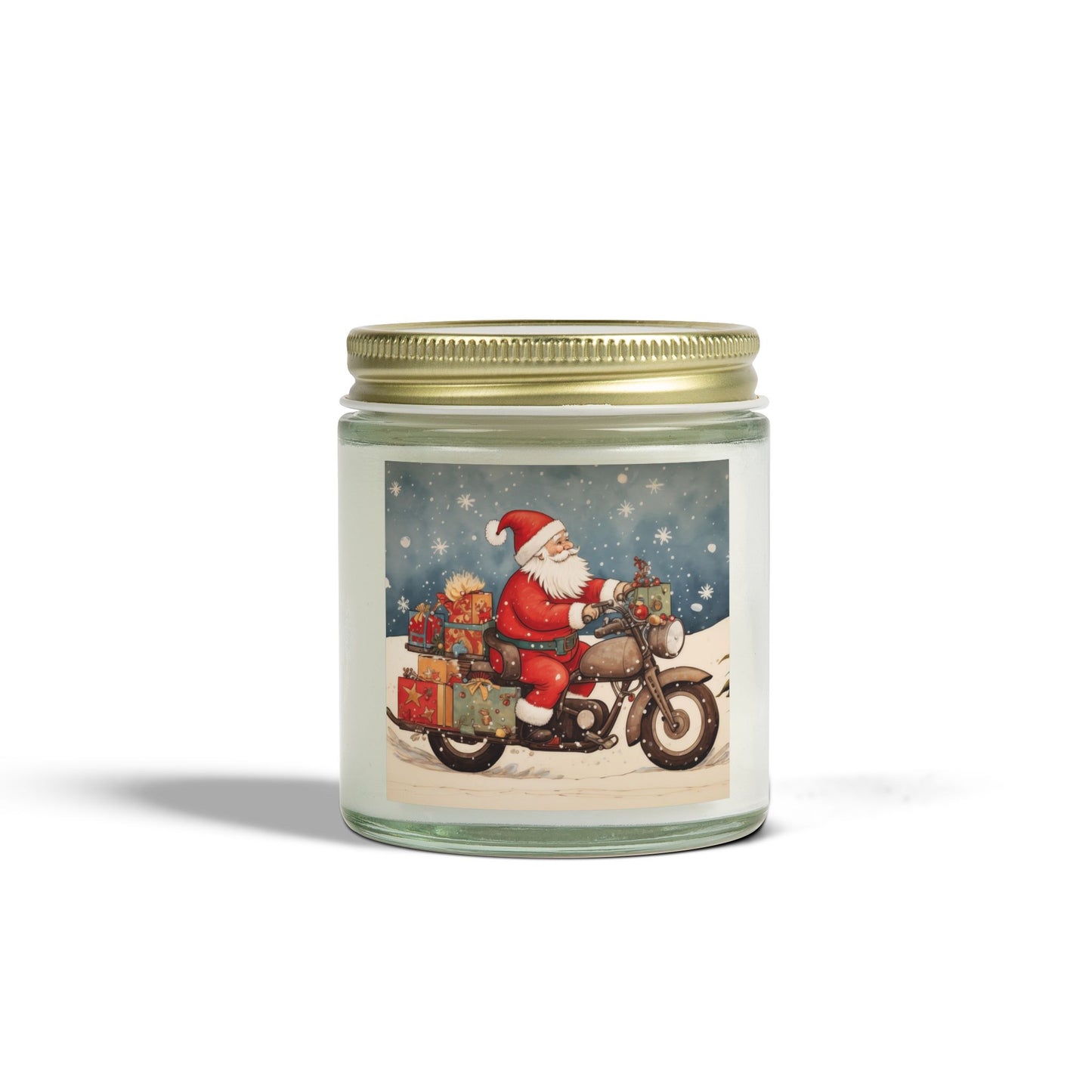 Festive Scented Candles | Santa on Motorcycle | Holiday Decor, Gift, Aromatherapy, Home Fragrance, Christmas Decoration