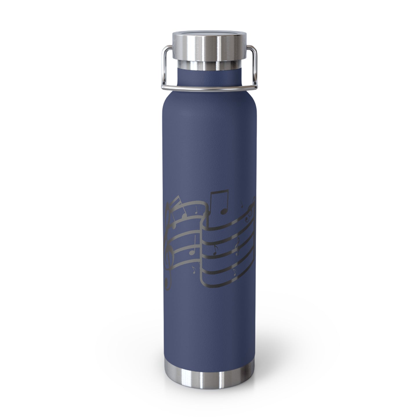 22oz Insulated Water Bottle — Red Musical Notes Stainless Steel Vacuum Bottle