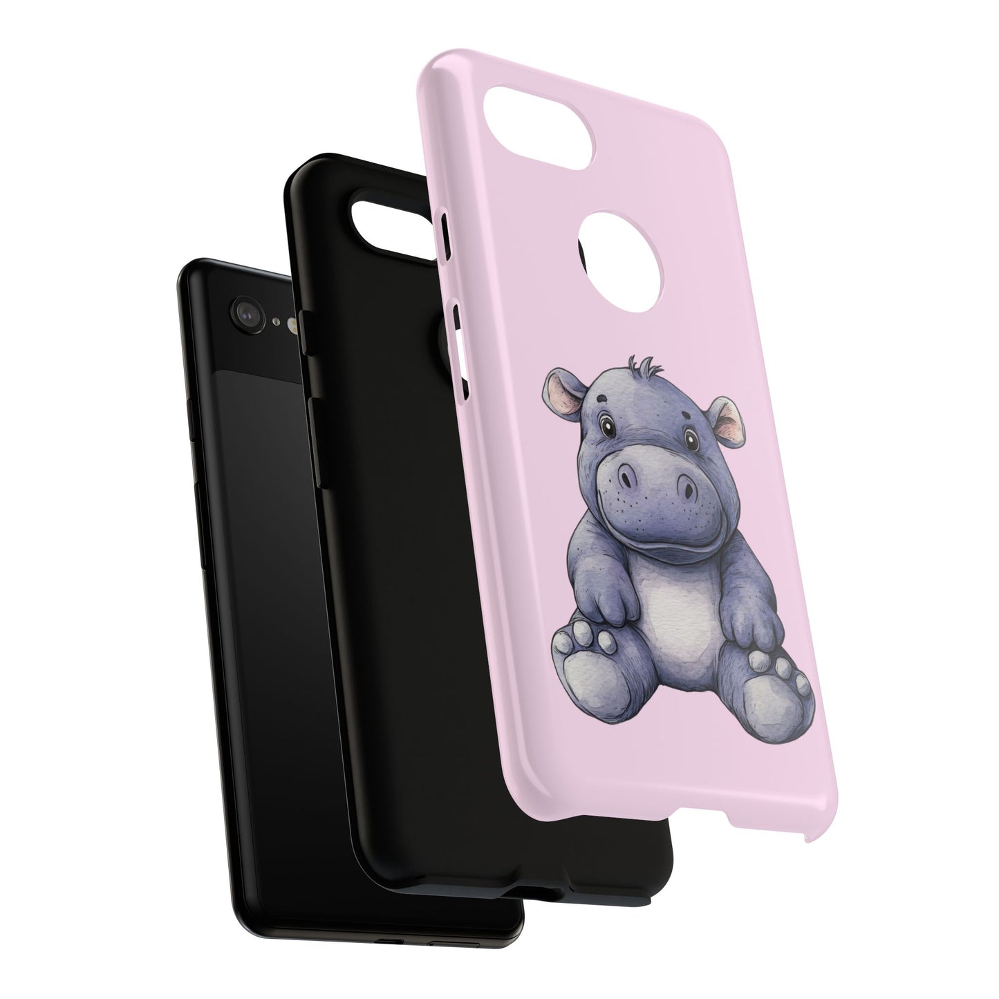 Cute Hippo Phone Case - Tough Cases, Animal Phone Cover, Kawaii Accessories, Gifts for Kids, Unique Tech Gear