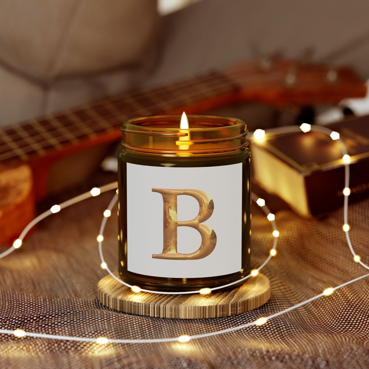 Scented Candle: Personalized Luxury Candle Gift Letter B