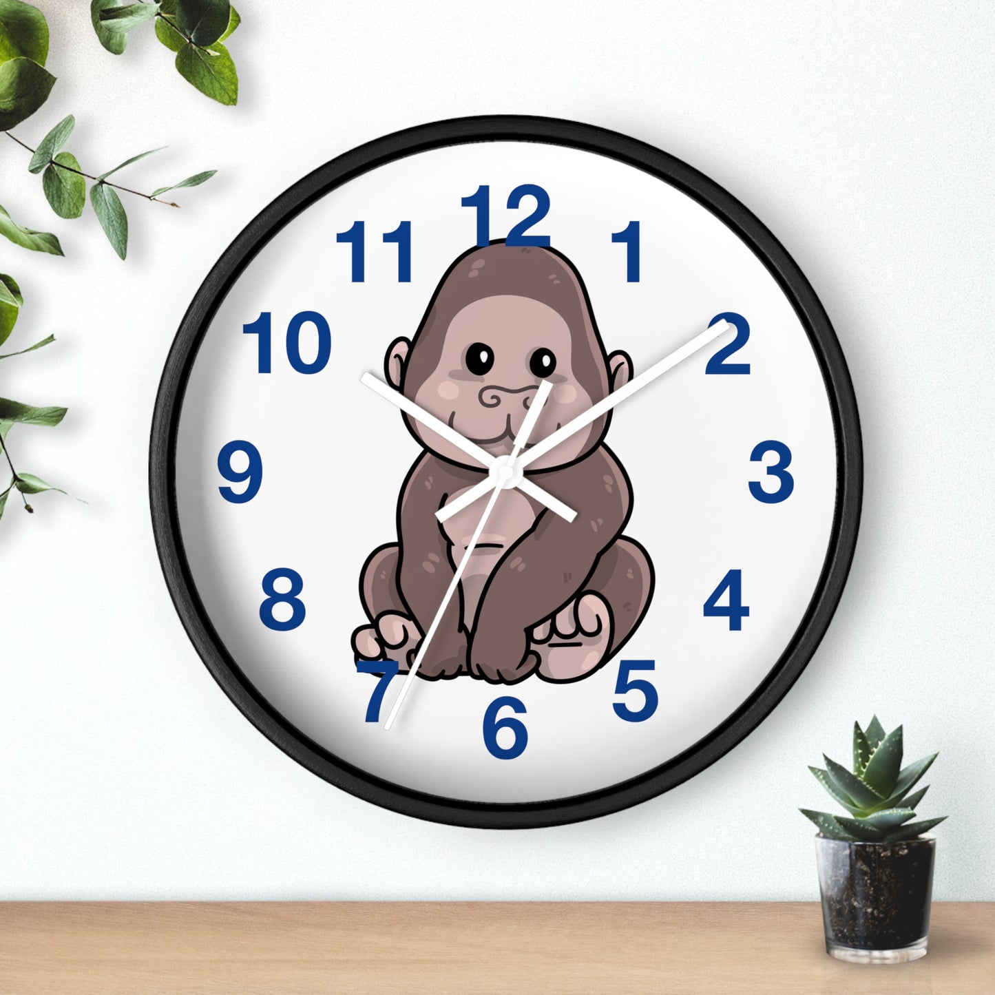 Cute Gorilla Wall Clock - Kid's Room Decor, Playroom Wall Art