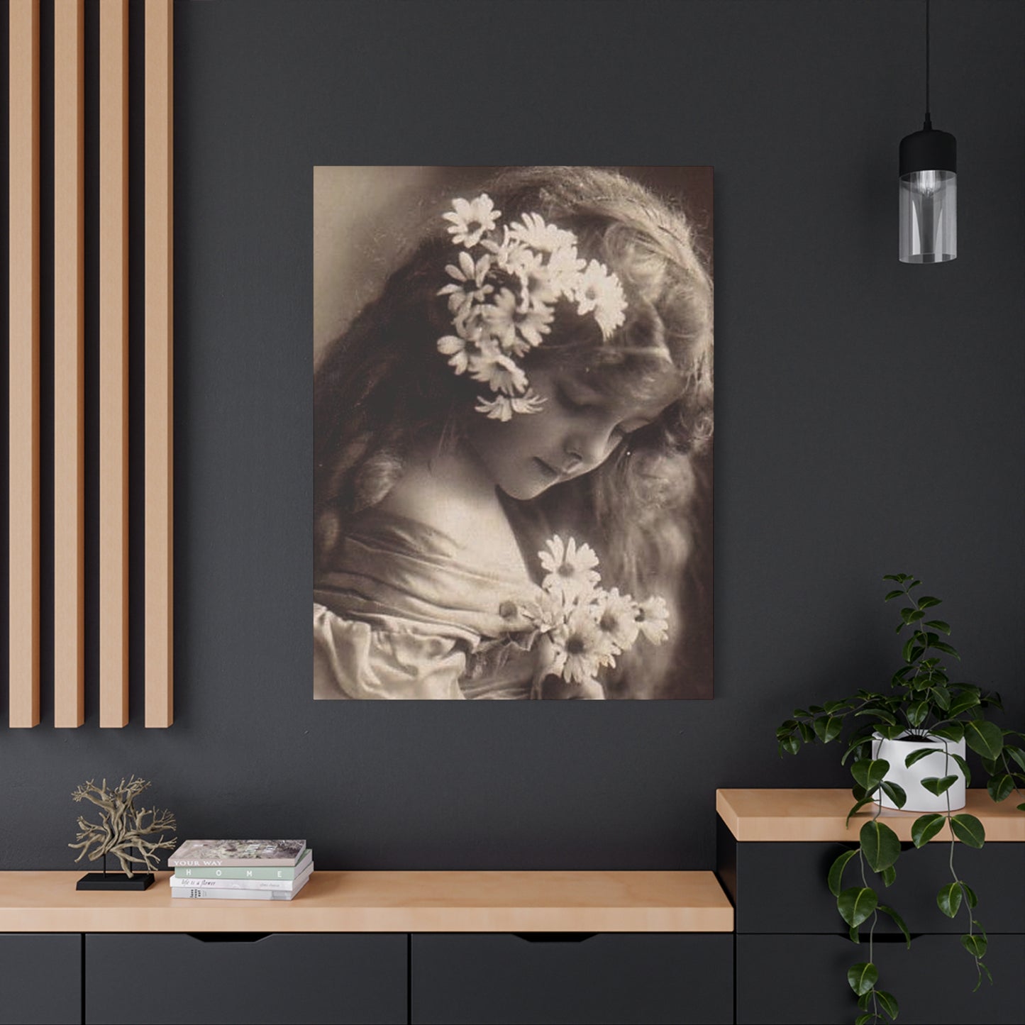 Vintage Floral Portrait Canvas