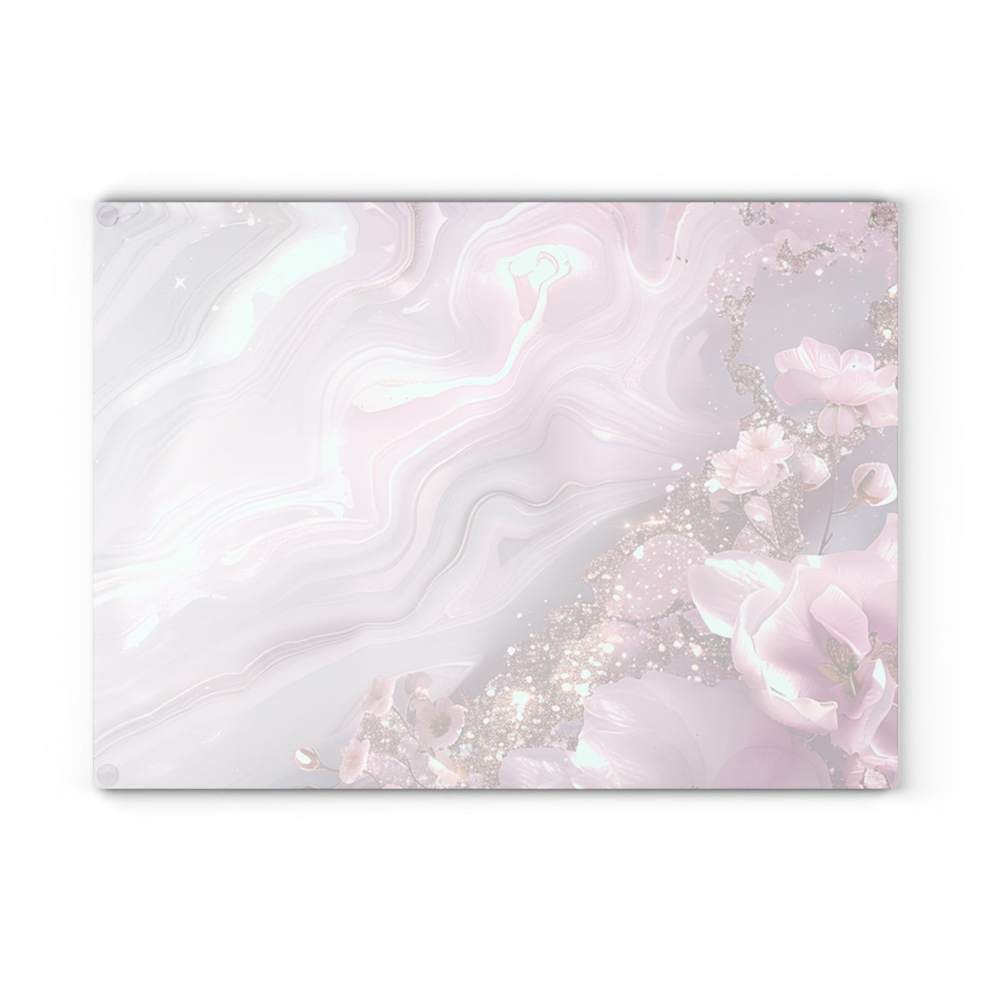 Elegant Floral Glass Cutting Board, Kitchen Decor, Gift for Chef