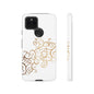 Elegant Floral Phone Case, Tough Cases, Gold Swirls, Stylish Protection, Trendy Gift, Chic Accessory