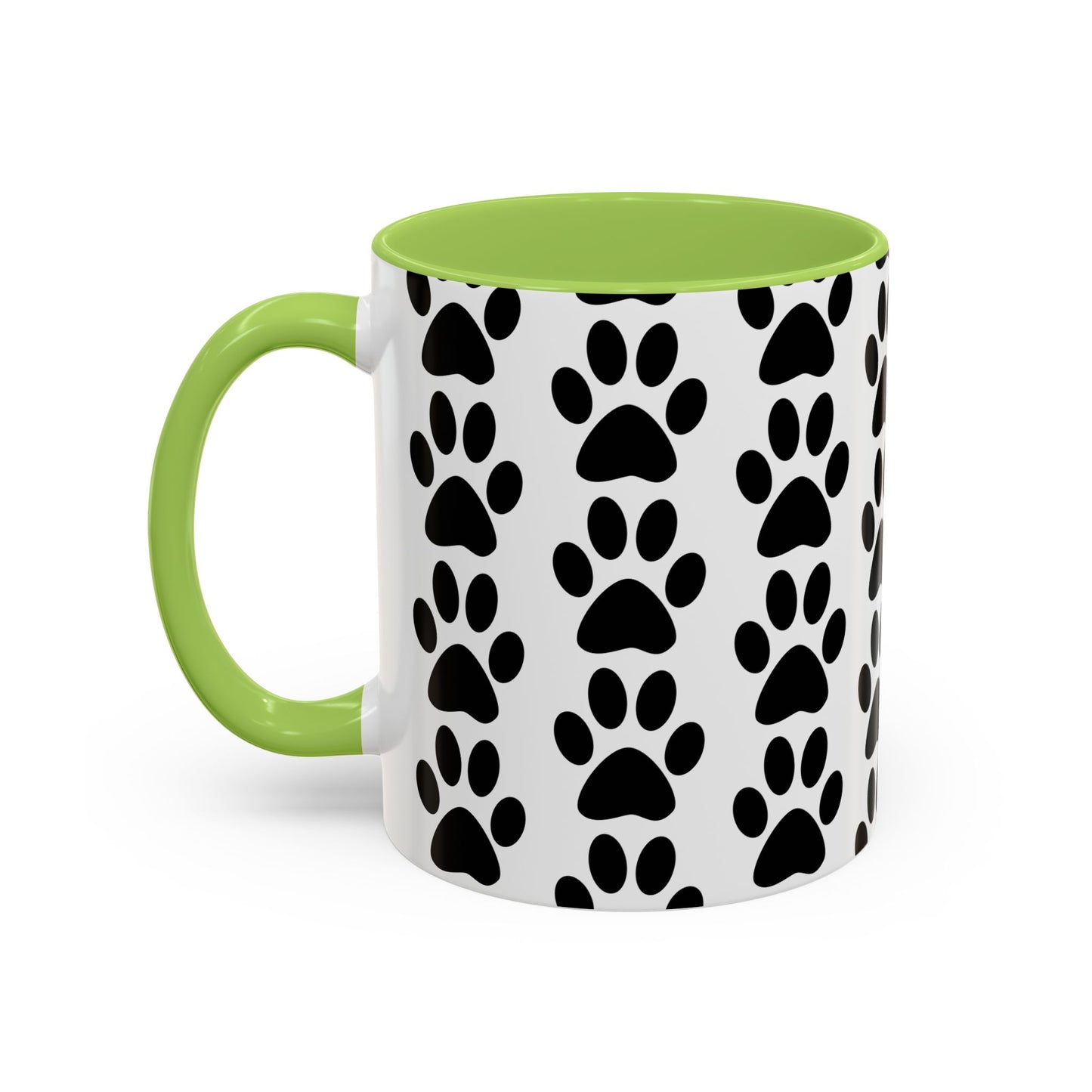 Paw Print Accent Coffee Mug - Dog Lover Gift, Black and White Pet Mug, Cute Animal Decor, Personalized Pet Owner Present, Coffee Tea Cup