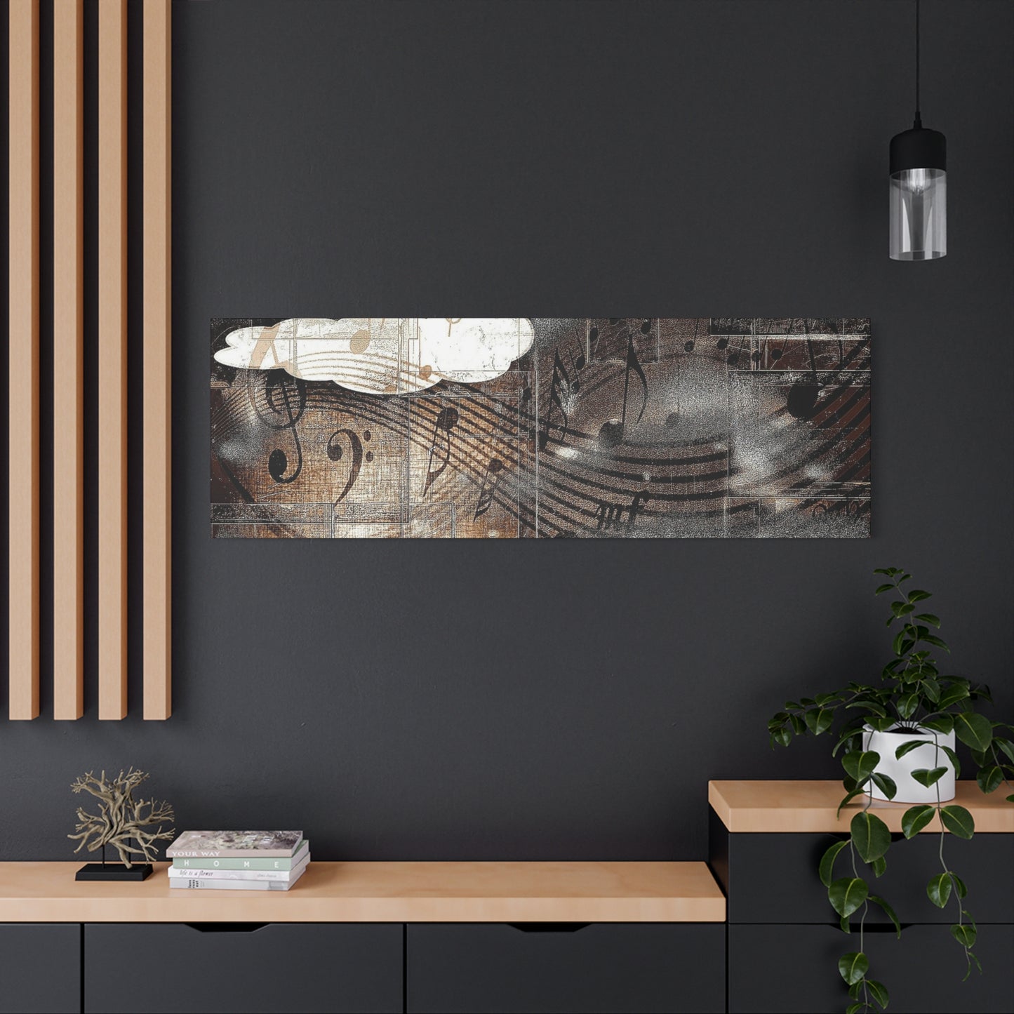 Abstract Musical Notes Matte Stretched Canvas Art (1.25")