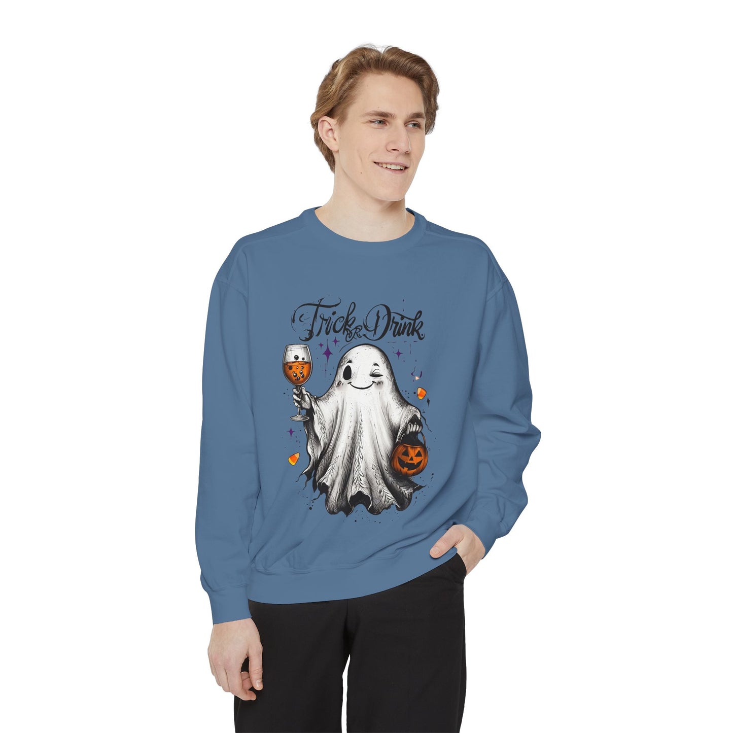 Spooky Ghost Sweatshirt | Trick or Treat Apparel, Halloween Gift, Cozy Unisex Top, Fall Fashion, Casual Wear