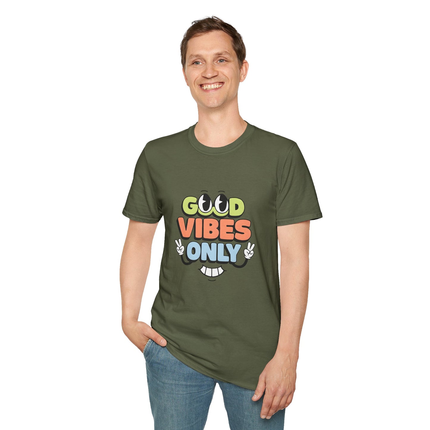 Good Vibes Only T-Shirt — Retro Smiley Graphic Tee