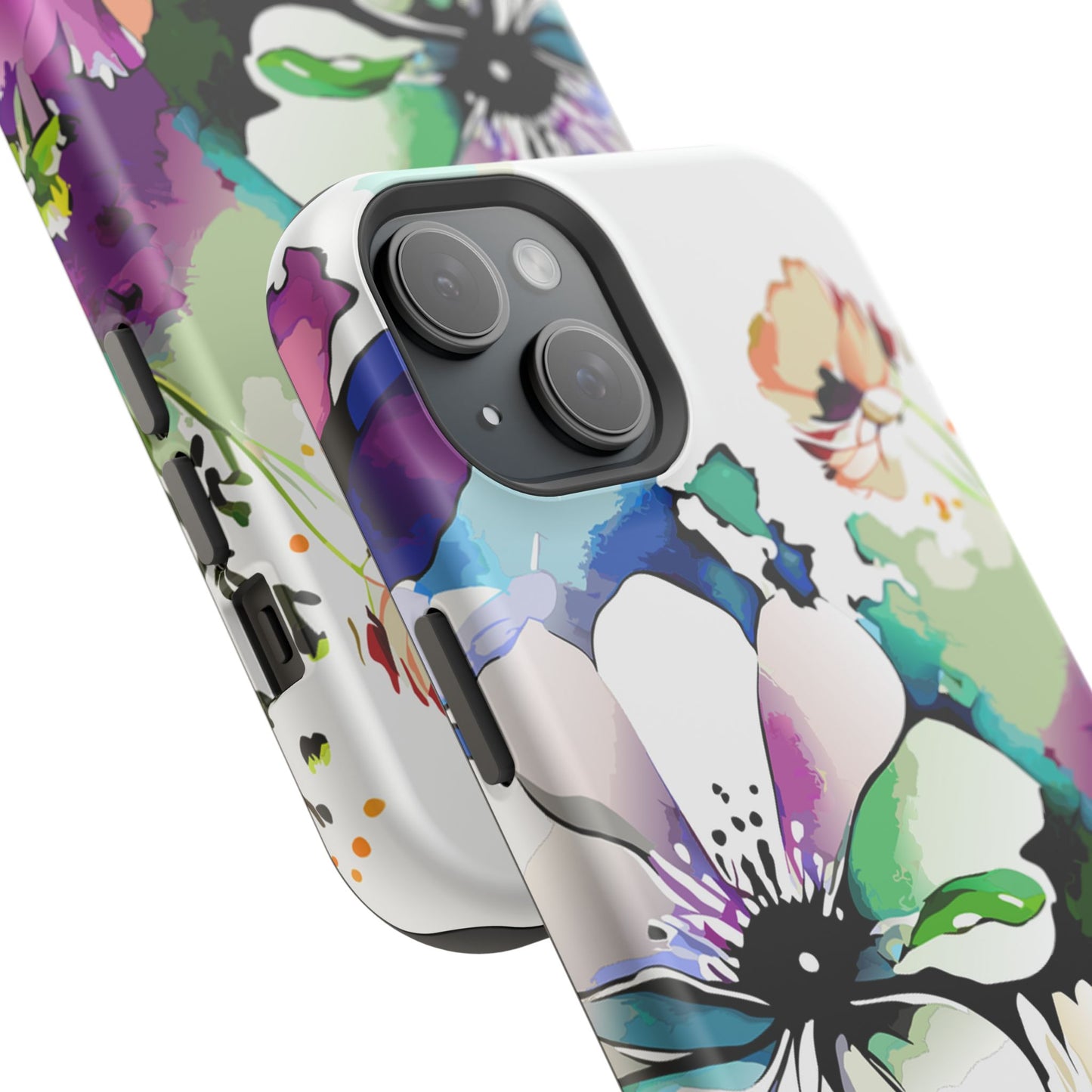 Floral Watercolor Magnetic Phone Case — Impact‑Resistant Protective Cover