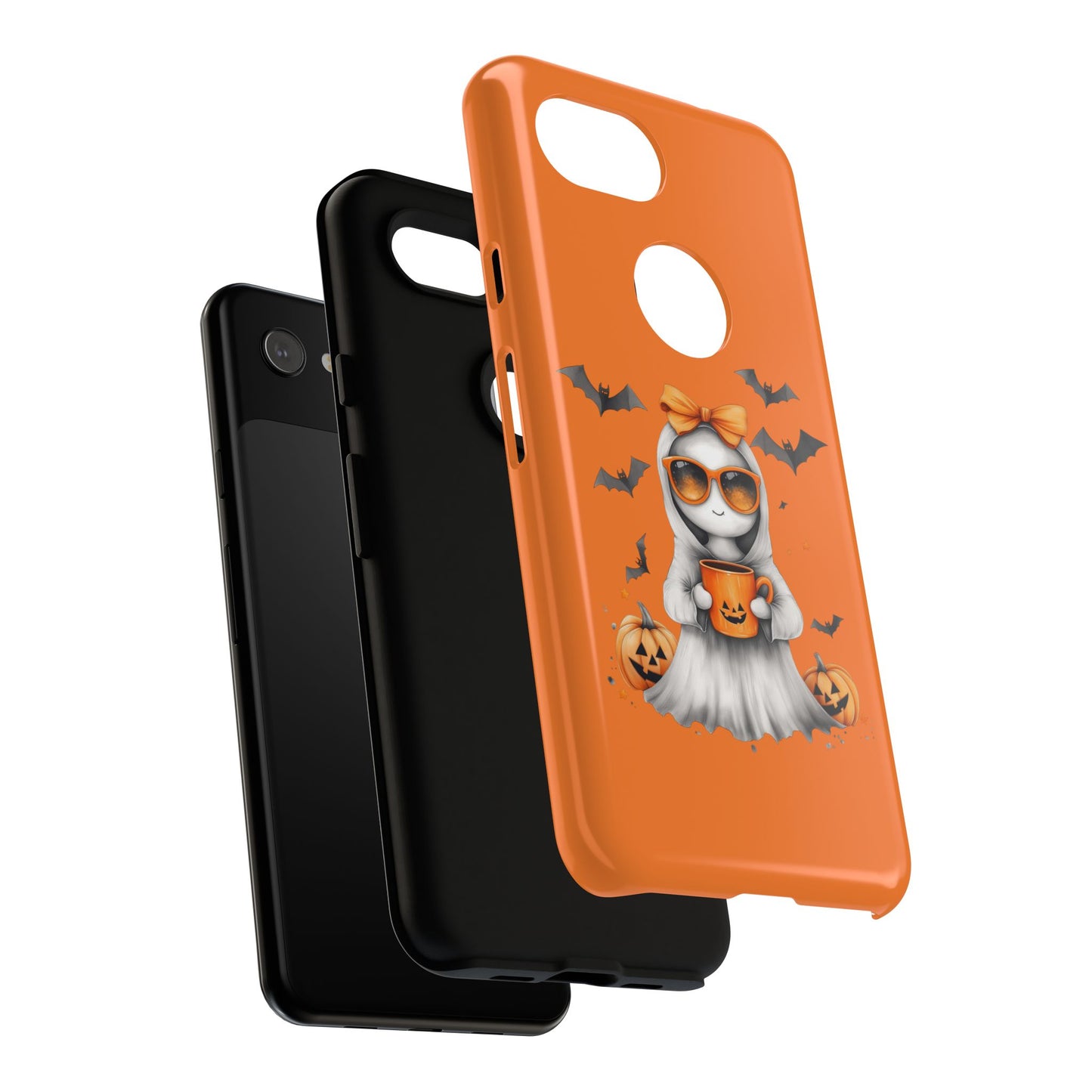 Halloween Ghost Phone Case, Cute Cat Ghost Case, Autumn Phone Cover, Spooky Season Gift, Trick or Treat Case