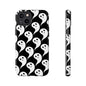 Ghost Pattern Phone Case, Cute Ghost Cell Phone Cover, Halloween Accessory, Spooky Gift, Black and White Phone Case