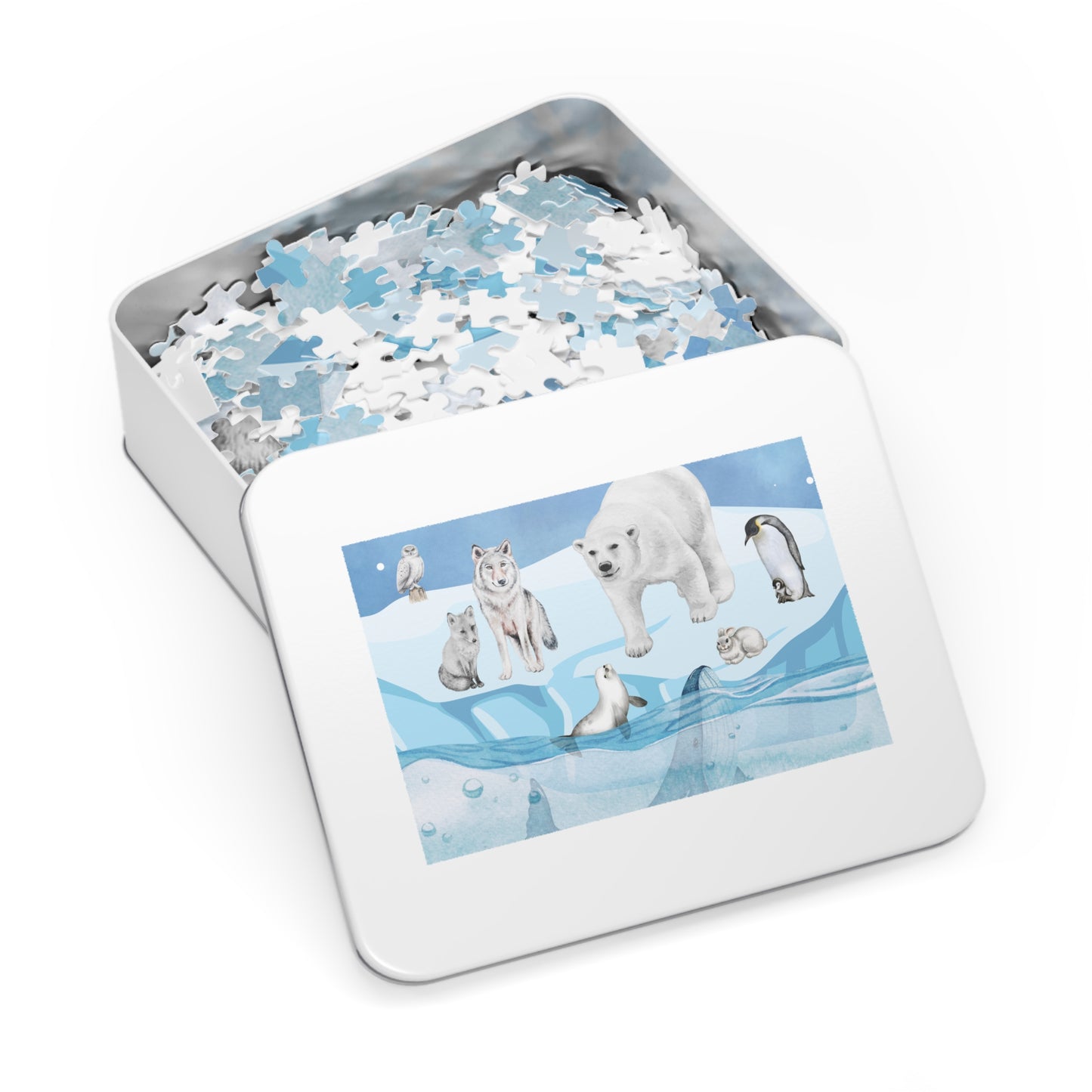 Polar Wildlife Jigsaw Puzzle, Relaxing Family Game, Educational Kids Activity, Nature Lover Gift, Arctic Animals Decor