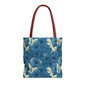 Floral Blue Peony Tote
