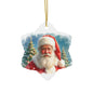 Santa Claus Ceramic Ornament, Holiday Decoration, Christmas Tree Ornament, Unique Gift, Festive Decor, Seasonal Home Accent