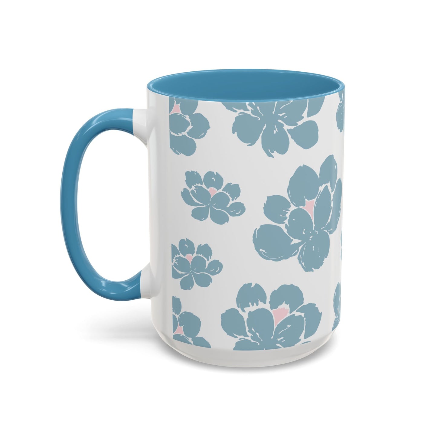 Floral Accent Coffee Mug - Elegant Drinkware, Perfect Gift for Her, Home Decor, Mother's Day, Birthday, Coffee Lovers