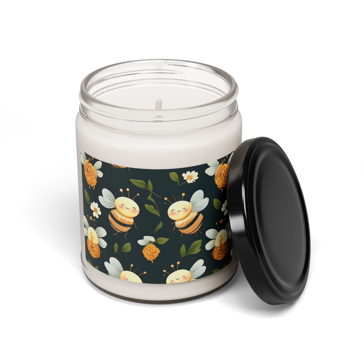 Cheerful Bee Scented Soy Candle, Cozy Home Fragrance