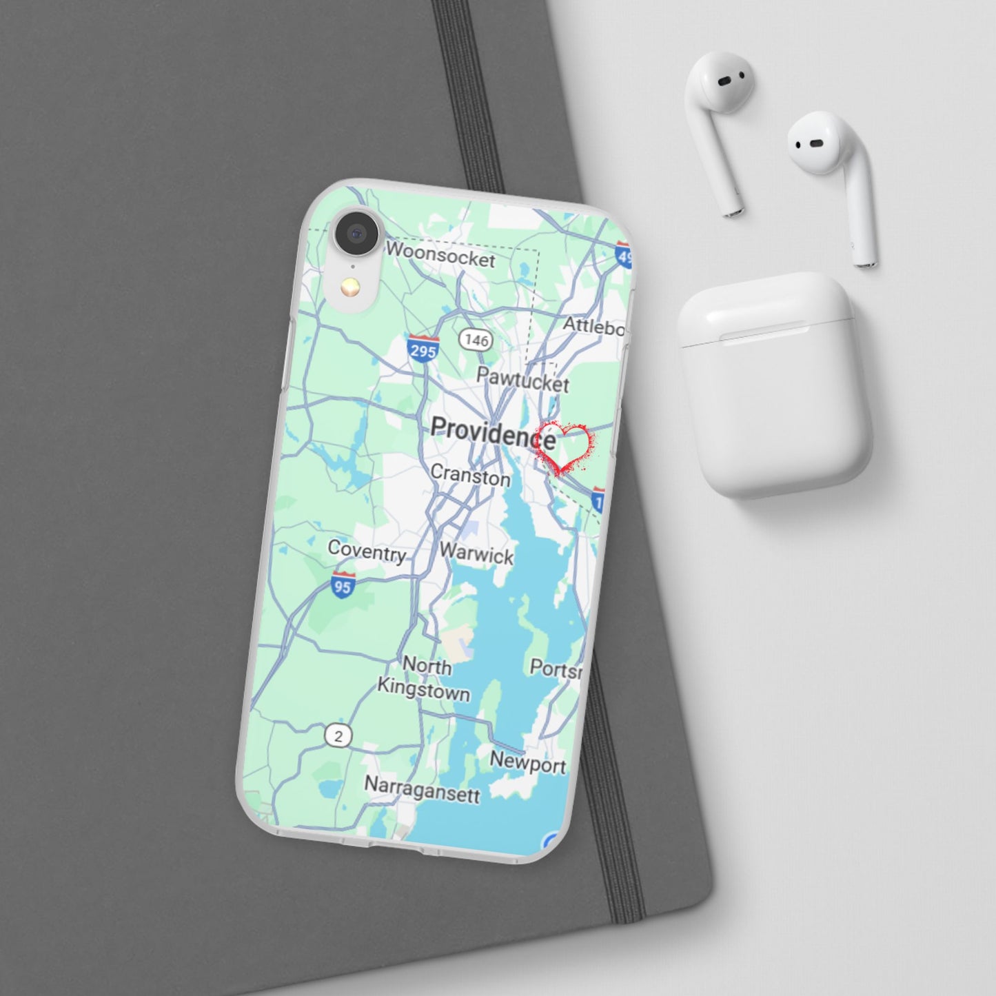 Providence Heart Map Phone Case - Custom Flexible Smartphone Protector, Gift for Her, Map Lover's Accessory, Personalized Case, Travel [...]