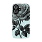 Elegant Floral Phone Case, Tough Cases for iPhones, Black Rose Design, Gift for Her, Stylish Phone Cover, Birthday Gifts