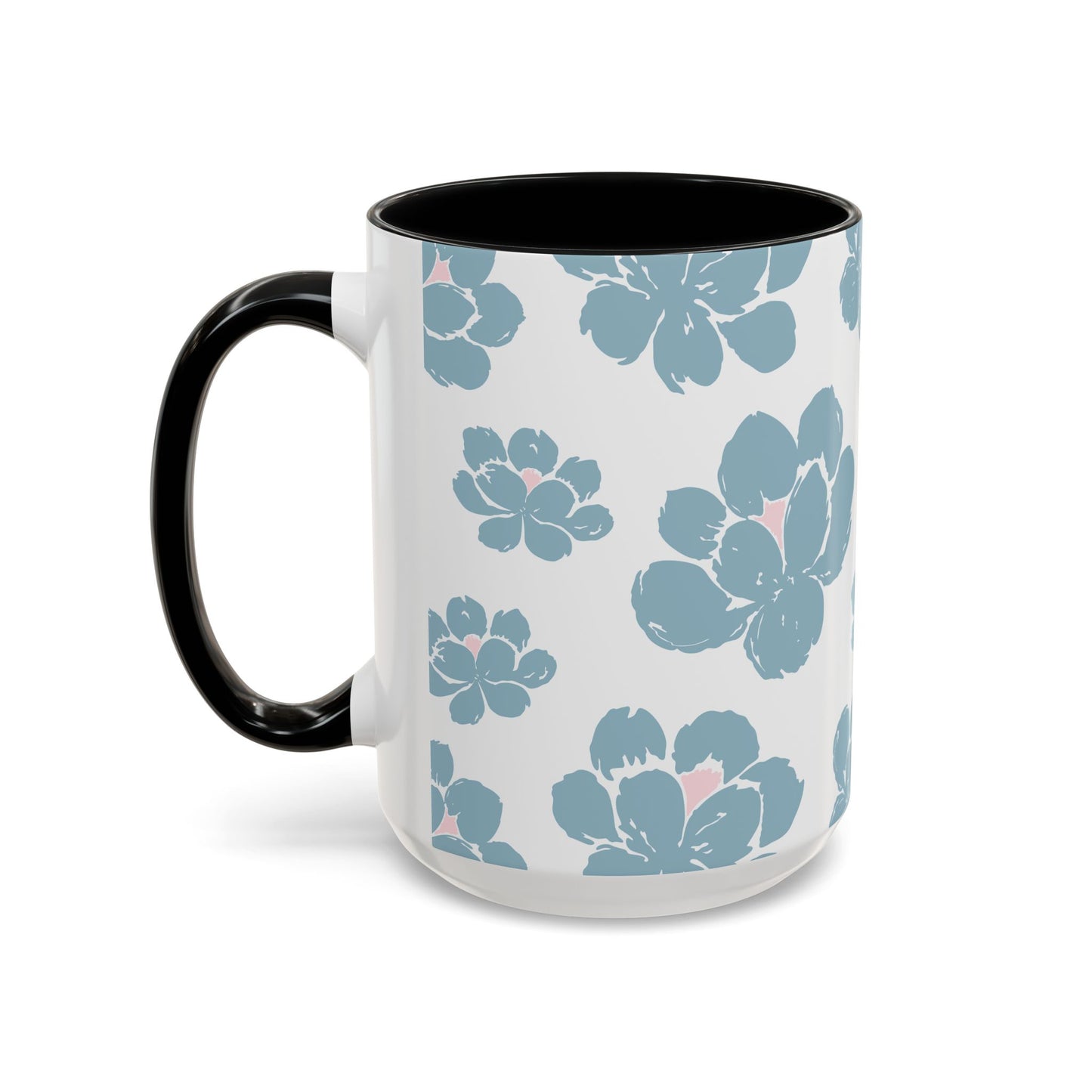 Floral Accent Coffee Mug - Elegant Drinkware, Perfect Gift for Her, Home Decor, Mother's Day, Birthday, Coffee Lovers