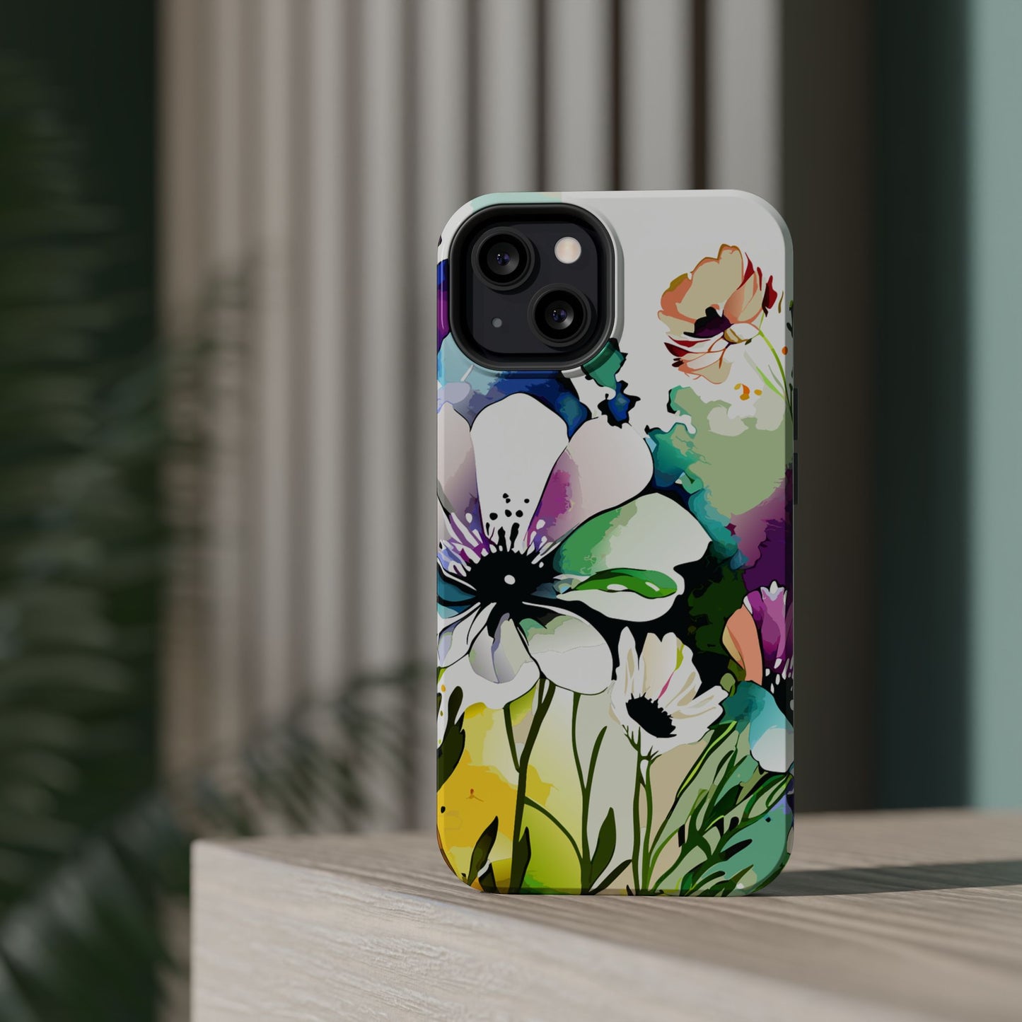 Floral Watercolor Magnetic Phone Case — Impact‑Resistant Protective Cover