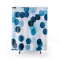 Modern Blue Polka Dot Shower Curtain, Stylish Bathroom Decor, Home Accessories, Refreshing Ambiance, Bathing Essentials, Gift