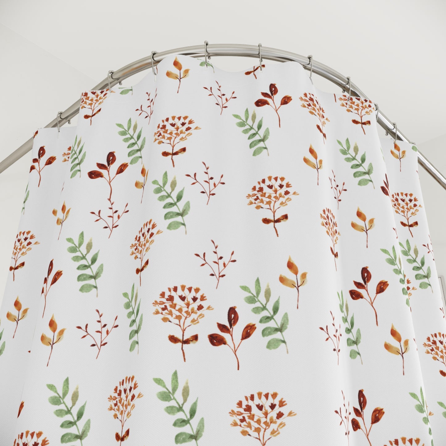 Botanical Floral Shower Curtain — Watercolor Wildflower Pattern