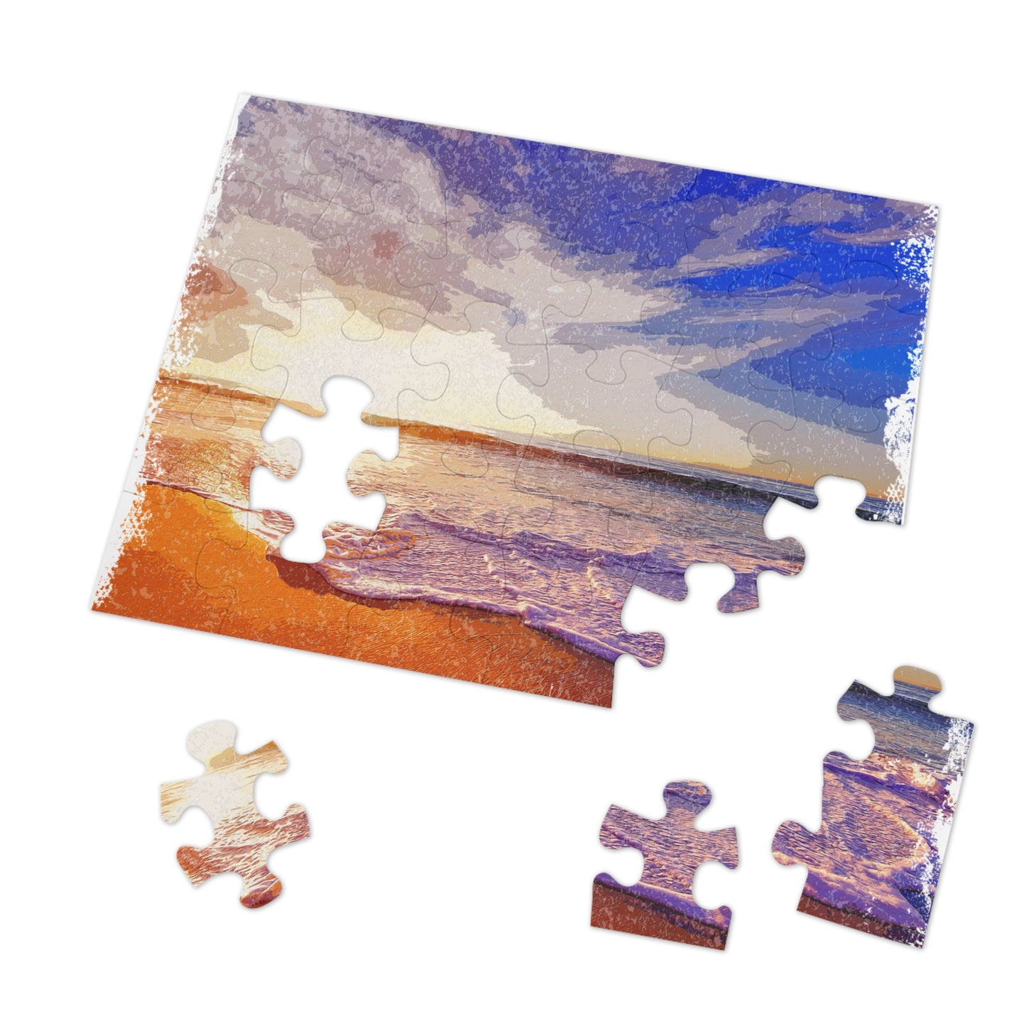 Beach Sunset Jigsaw Puzzle with Tin - Perfect for Family Nights, Gifts, Relaxation, and Home Decor