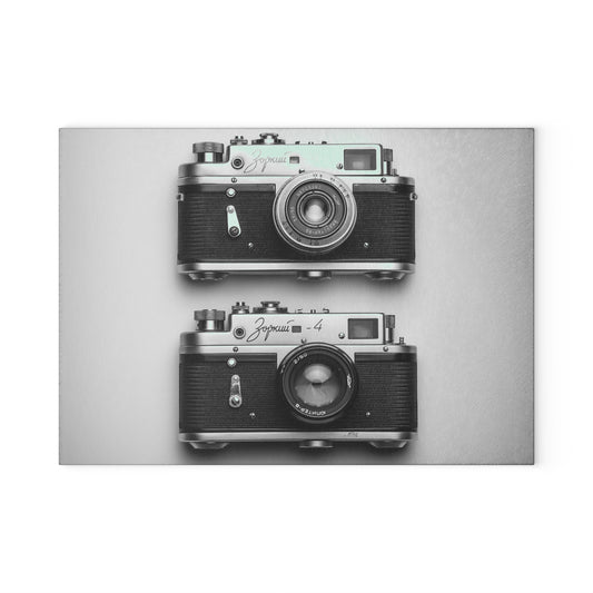 Vintage Camera Glass Cutting Board, Photography Lover Gift, Kitchen Decor, Artisan Serveware, Retro Home Accent, Unique Cooking Gift