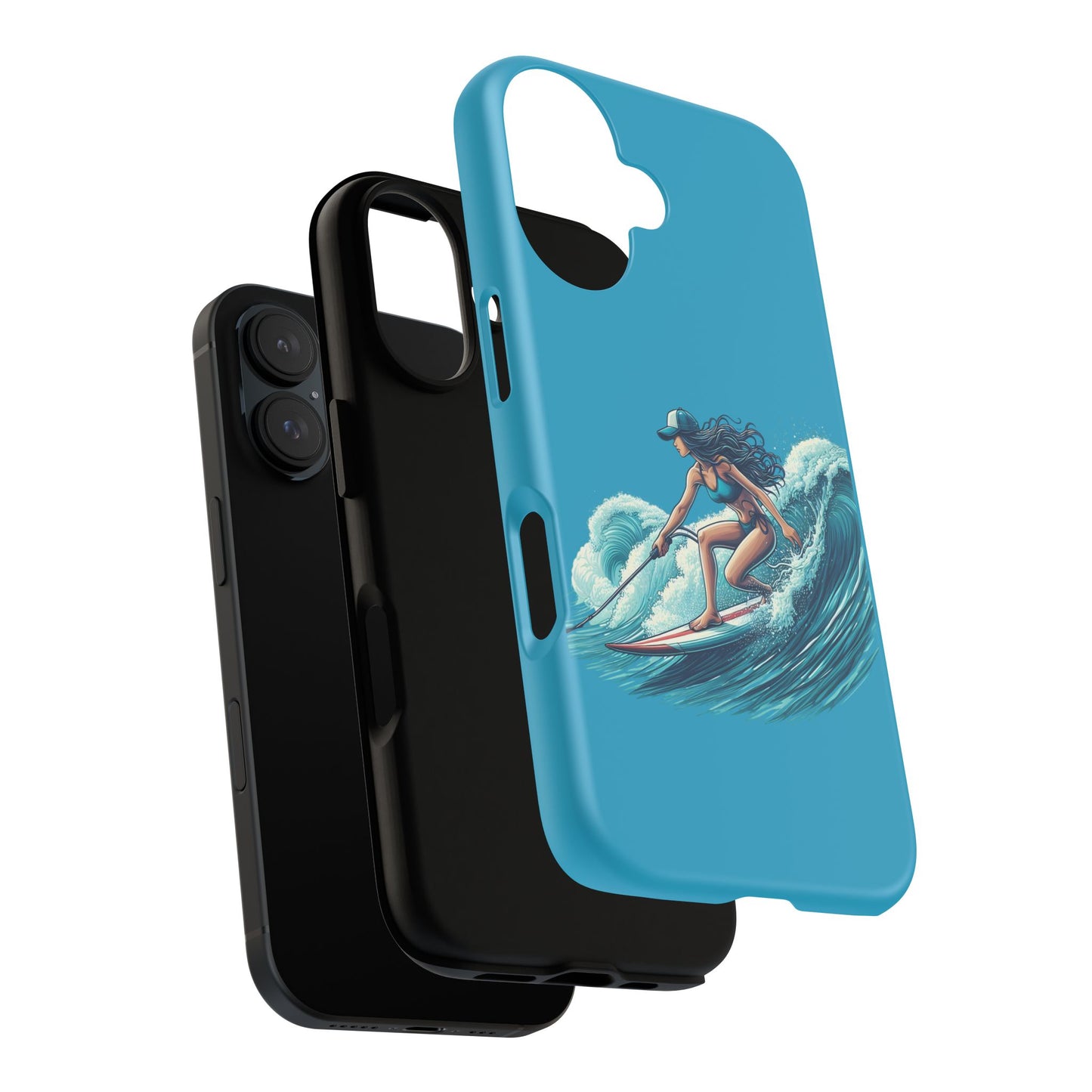 Surfing Phone Case, Coastal Vibes Phone Cover, Tough Cases for Beach Lovers, Ocean Art Phone Accessories, Summer Gift Idea