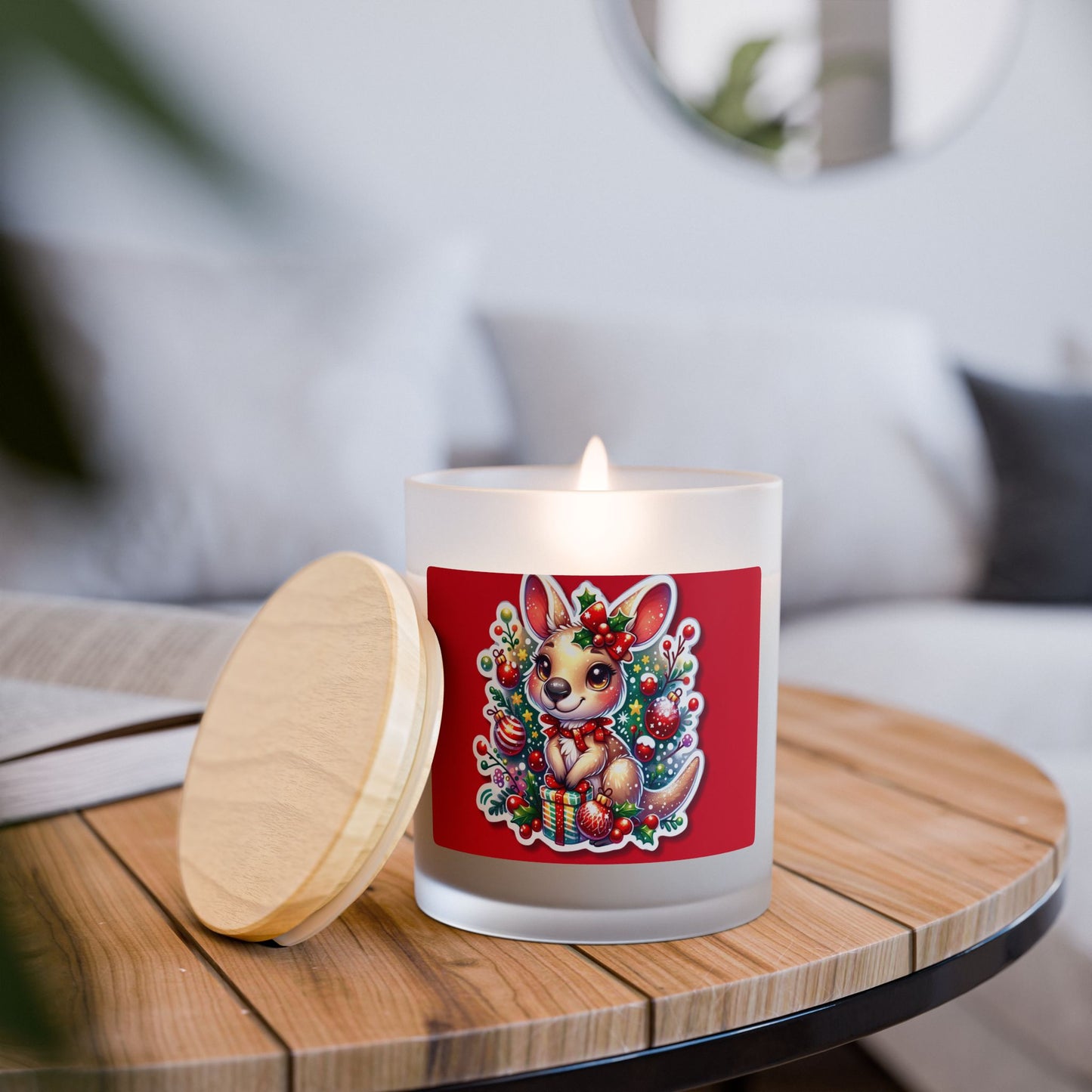 Festive Holiday Candle | 11oz Frosted Glass with Cheerful Design | Perfect for Christmas, Gift, Home Décor, Relaxation, Celebrations