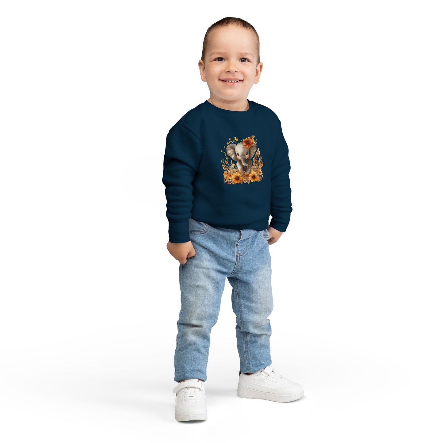 Adorable Elephant Toddler Sweatshirt - Cute Kids Apparel, Gift for Birthday, Baby Shower, Fall Fashion, Cozy Everyday Wear