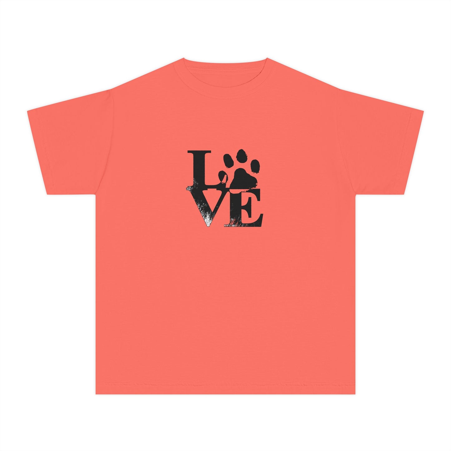 Youth Love Paw Tee - Perfect for Pet Lovers, Gifts for Kids, Animal Lovers, Birthday or Holiday Gift, Cute Casual Wear