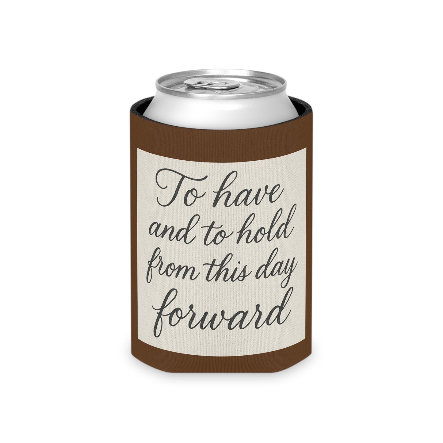 Rustic Wedding Can Cooler | Bridal Shower Favor, Cozies for Guests, Unique Gift, Toast to Love, Engagement Party Keepsake