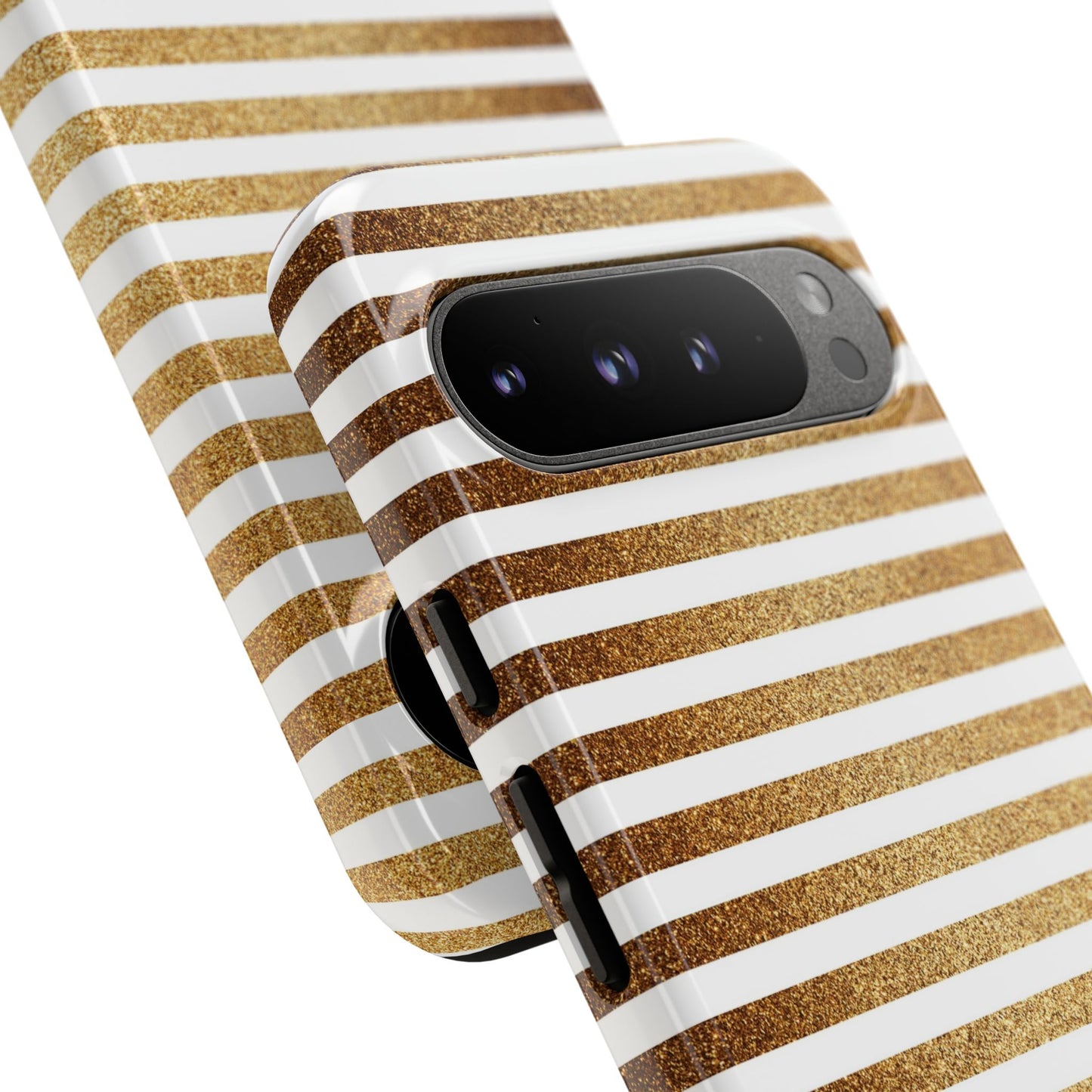 Glamorous Gold Striped Phone Case | Tough Cases, Stylish Phone Cover, Chic Accessories, Gift for Her, Fashionable Tech