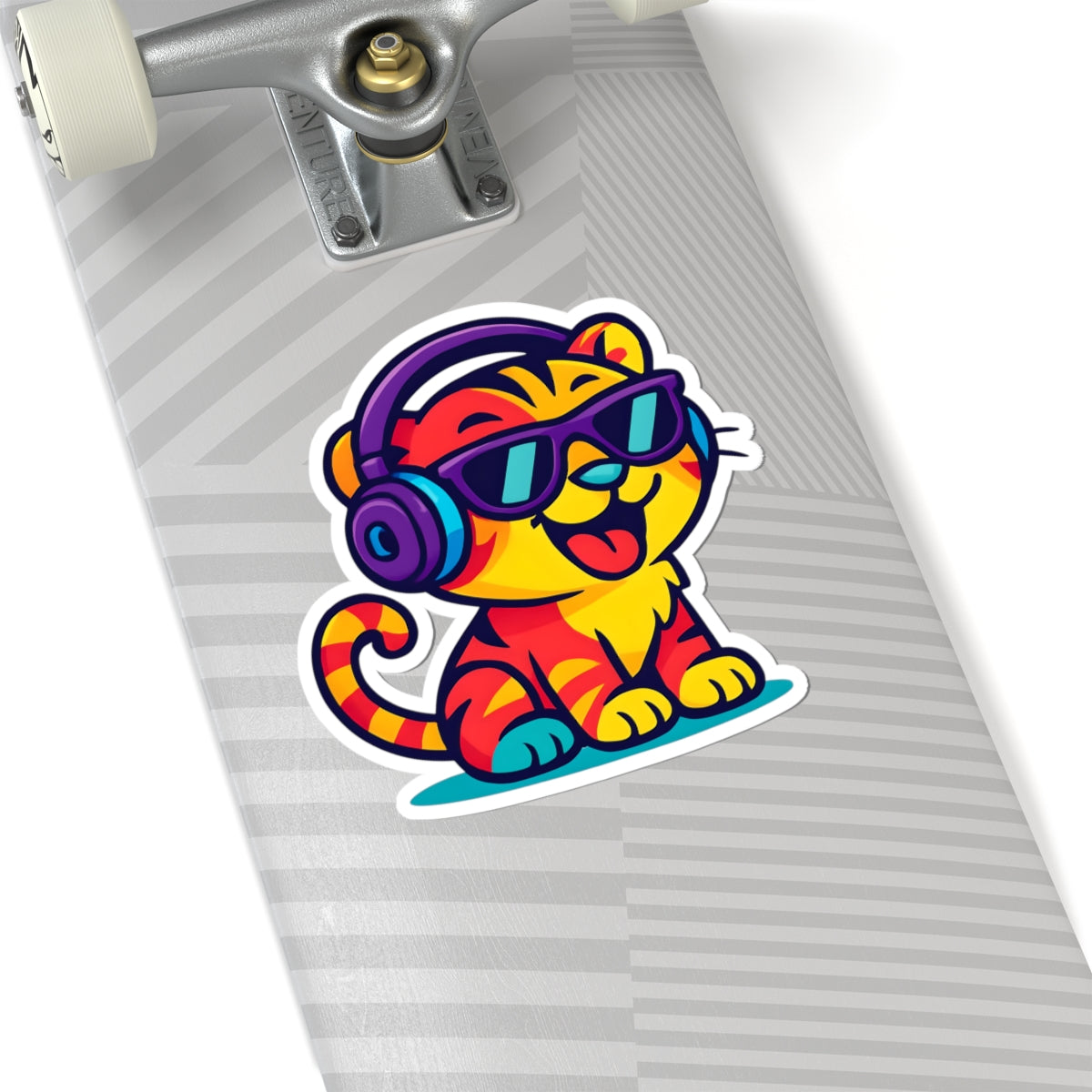 Colorful Tiger Kiss-Cut Stickers, Cute Cat Decals for Laptops, Water Bottles, Party Favors, Gifts for Kids