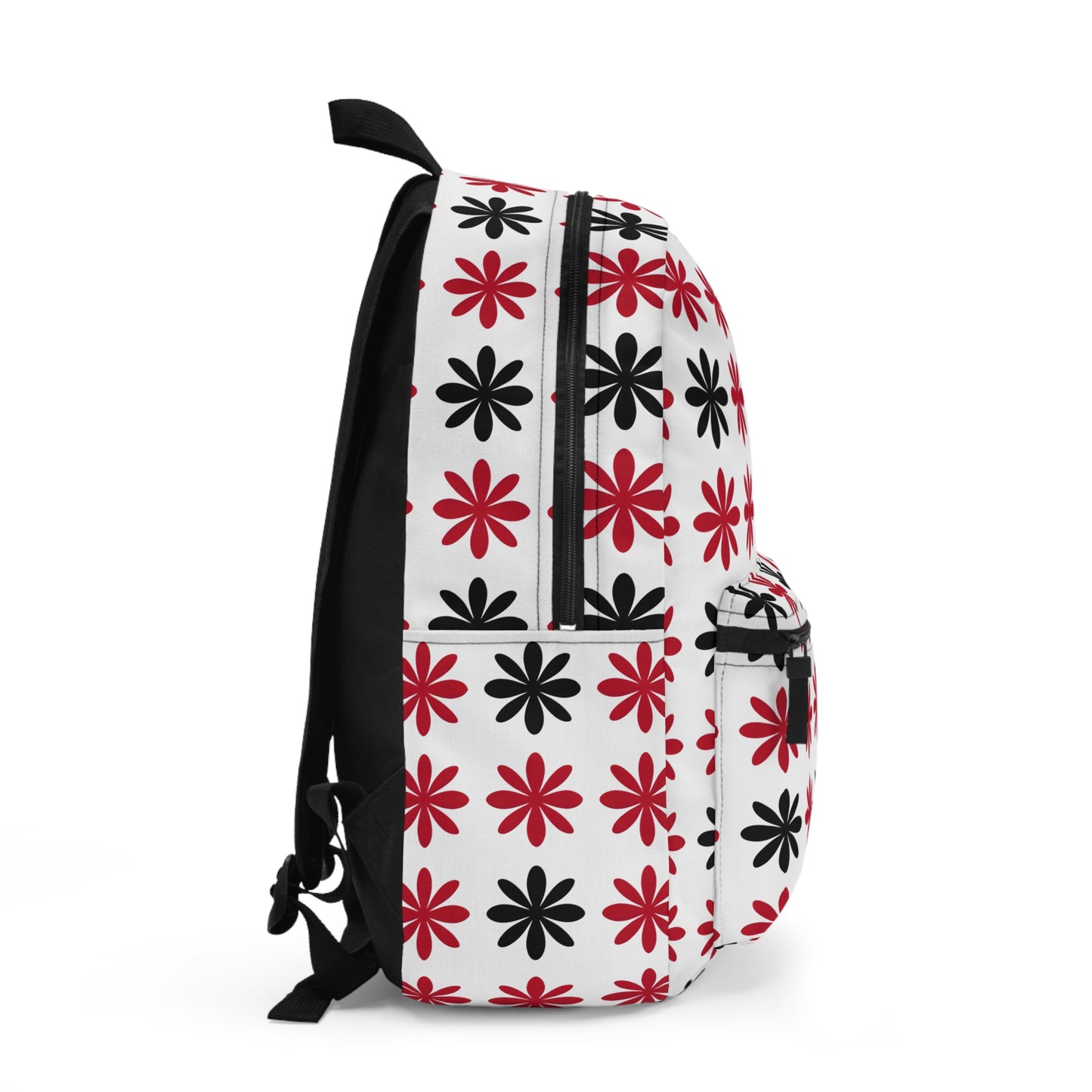 Floral Pattern Backpack, Trendy School Bag, Floral Design Daypack