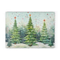 Glass Cutting Board — Watercolor Christmas Trees Holiday Kitchen Decor