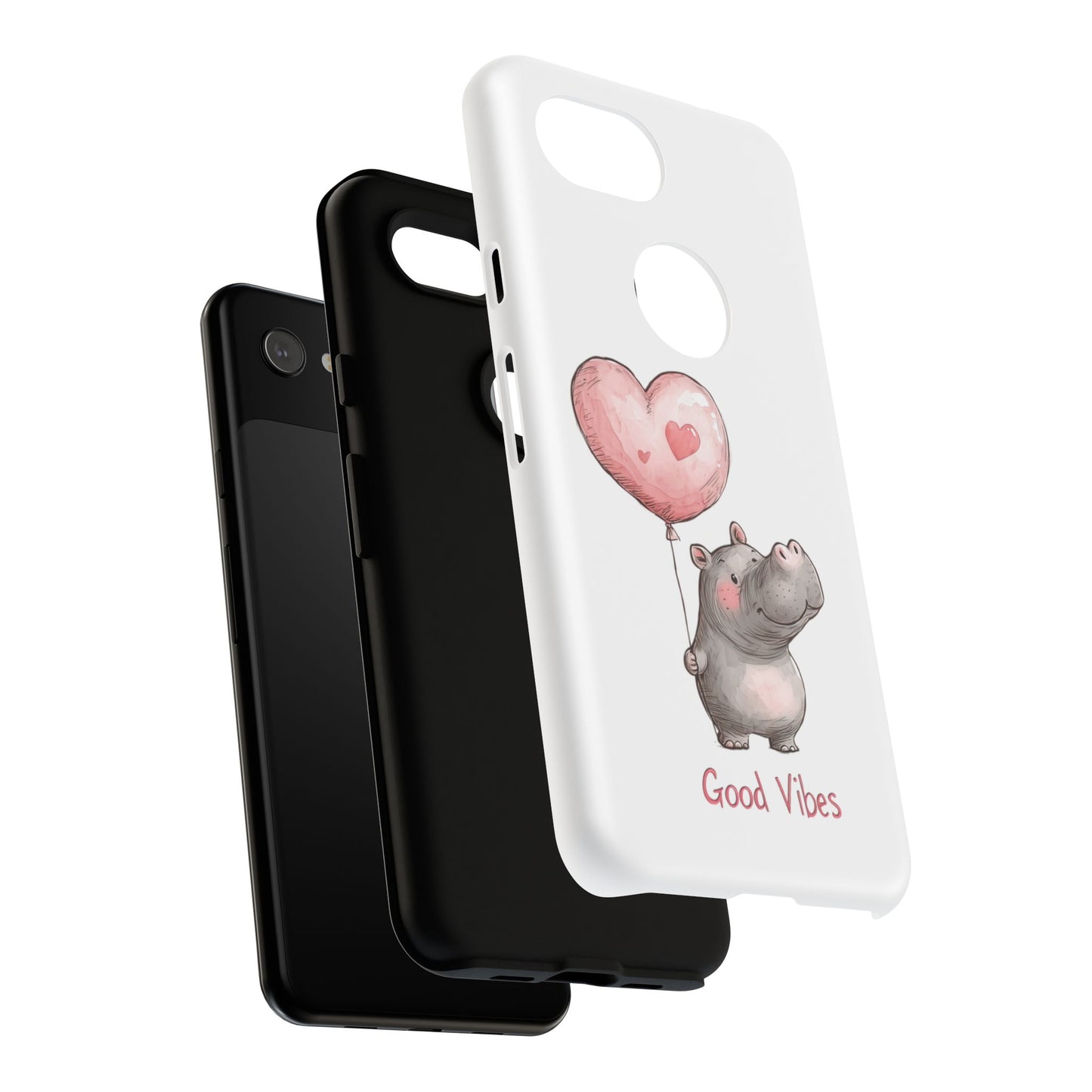 Cute Hippo Phone Case - Good Vibes Design, Animal Lover Gift, Fun Accessory, Birthday Present, Phone Accessories