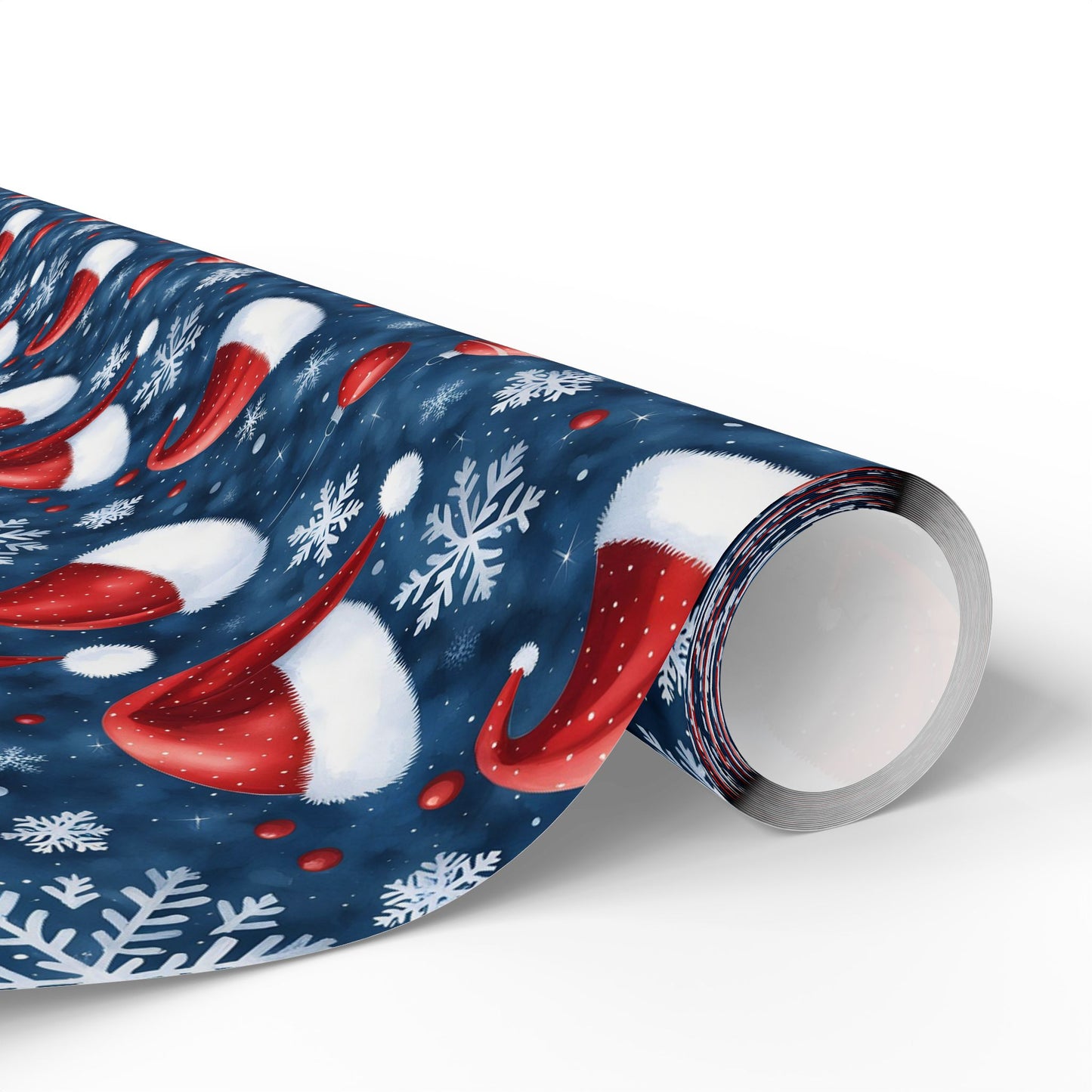 Christmas Santa Hat Wrapping Paper Roll — Festive Snowflake Gift Wrap