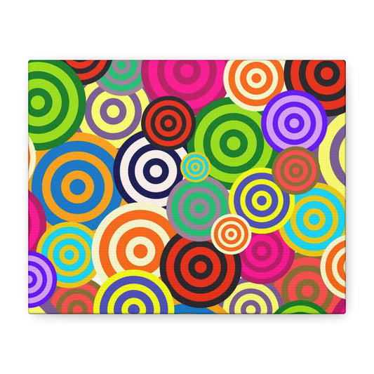 Colorful Circle Wall Art Canvas, Vibrant Home Decor, Abstract Art for Living Room, Bright Wall Hanging, Cheerful Gift Idea