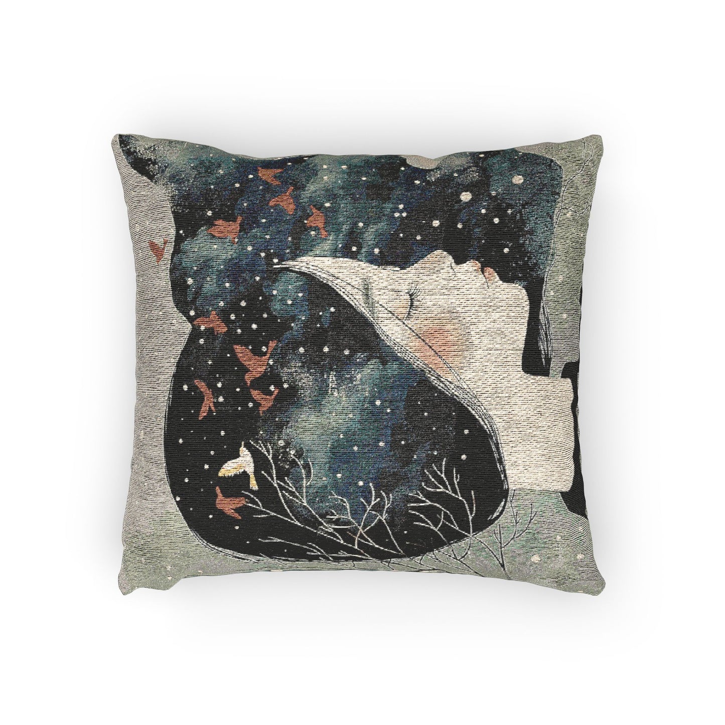 Cosmic Dream Woven Pillow - Starry Night, Boho Home Decor, Artistic Cushion, Gift for Dreamers, Unique Throw Pillows